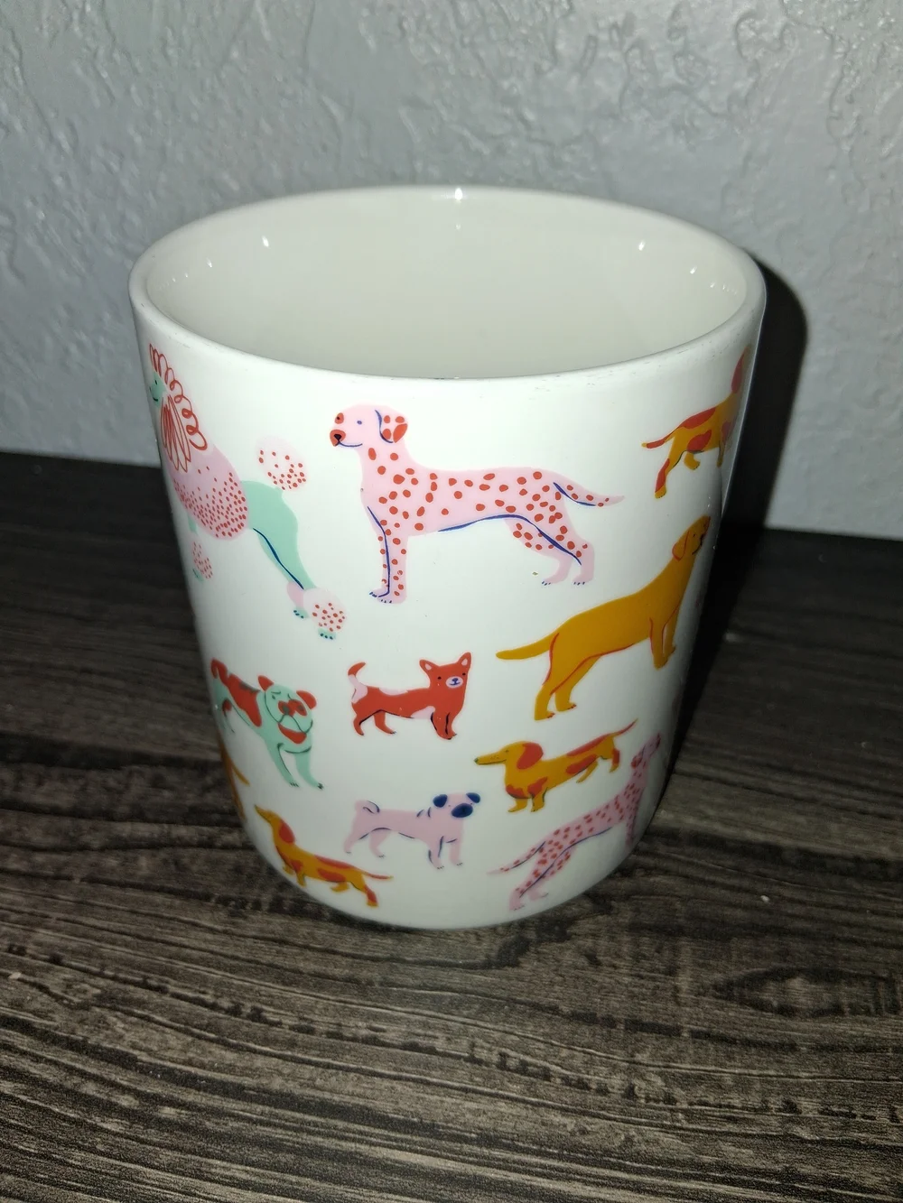 ​Parker Lane Dog Person Stoneware Coffee Mug White Colorful Dogs Breeds 16oz